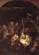 REMBRANDT Harmenszoon van Rijn The Adoration of the Shepherds oil painting on canvas